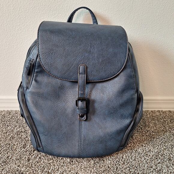 Gussaci vegan leather navy backpack purse - Picture 1 of 7
